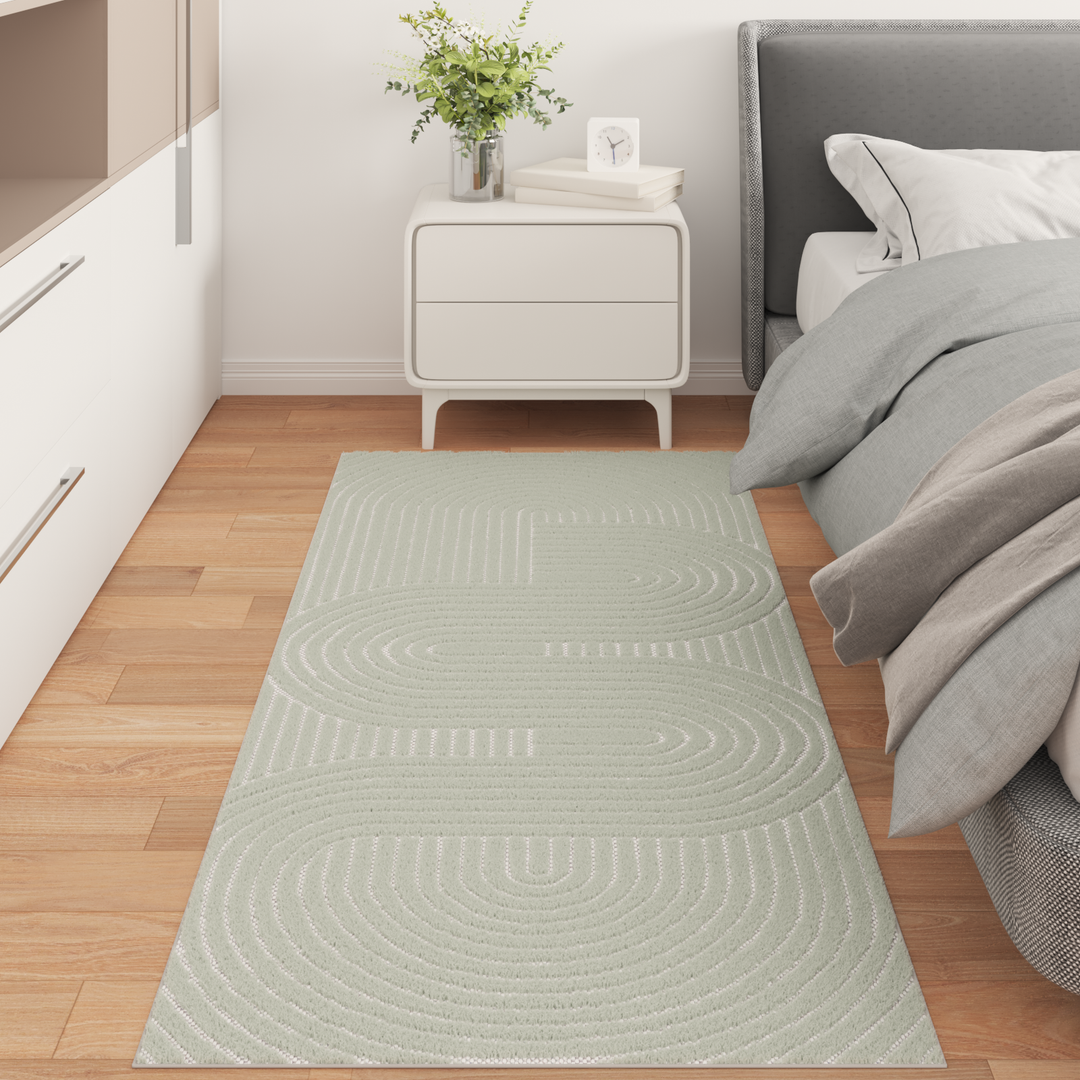 Områdetæpper Rektangulær PALMERAS Grøn 80 x 150 cm Polyester