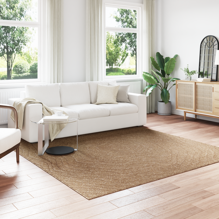 Områdetæpper Moiré AGIRA Naturfarvet 240 x 240 cm Polyester