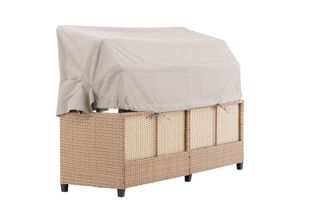 Venture Home Nopy - Sun Lounge with Canopy- Beige / Beige - Wicker