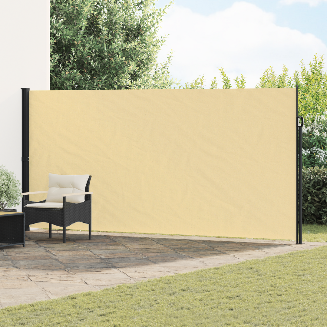 Udtrækkeligt side-markise Sandfarvet 500 x 200 cm Polyester