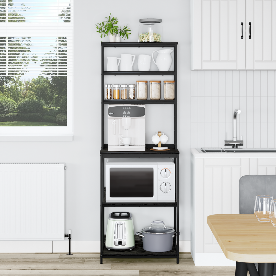 Køkkenhylde Sort eg 60 x 40 x 168 cm Konstrueret træ