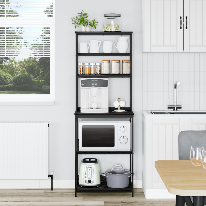 Køkkenhylde Sort eg 60 x 40 x 168 cm Konstrueret træ