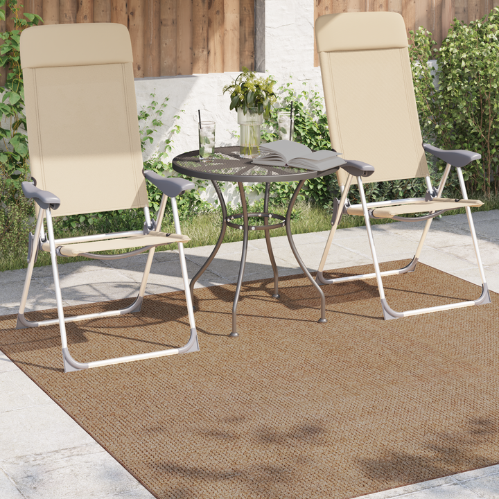 Områdetæpper Firkantet AGIRA Naturfarvet 200 x 200 cm Polyester