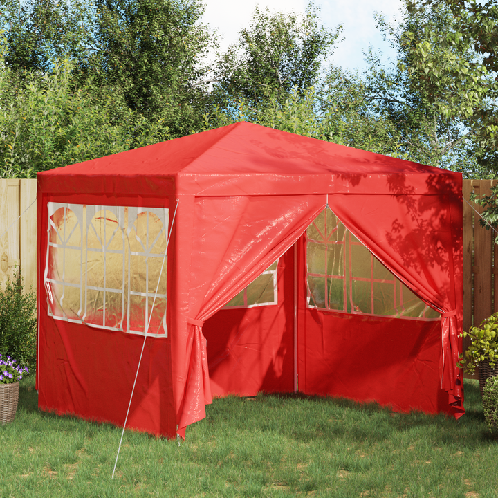 Party Tent Rød 250 x 250 x 240 cm PE og stål