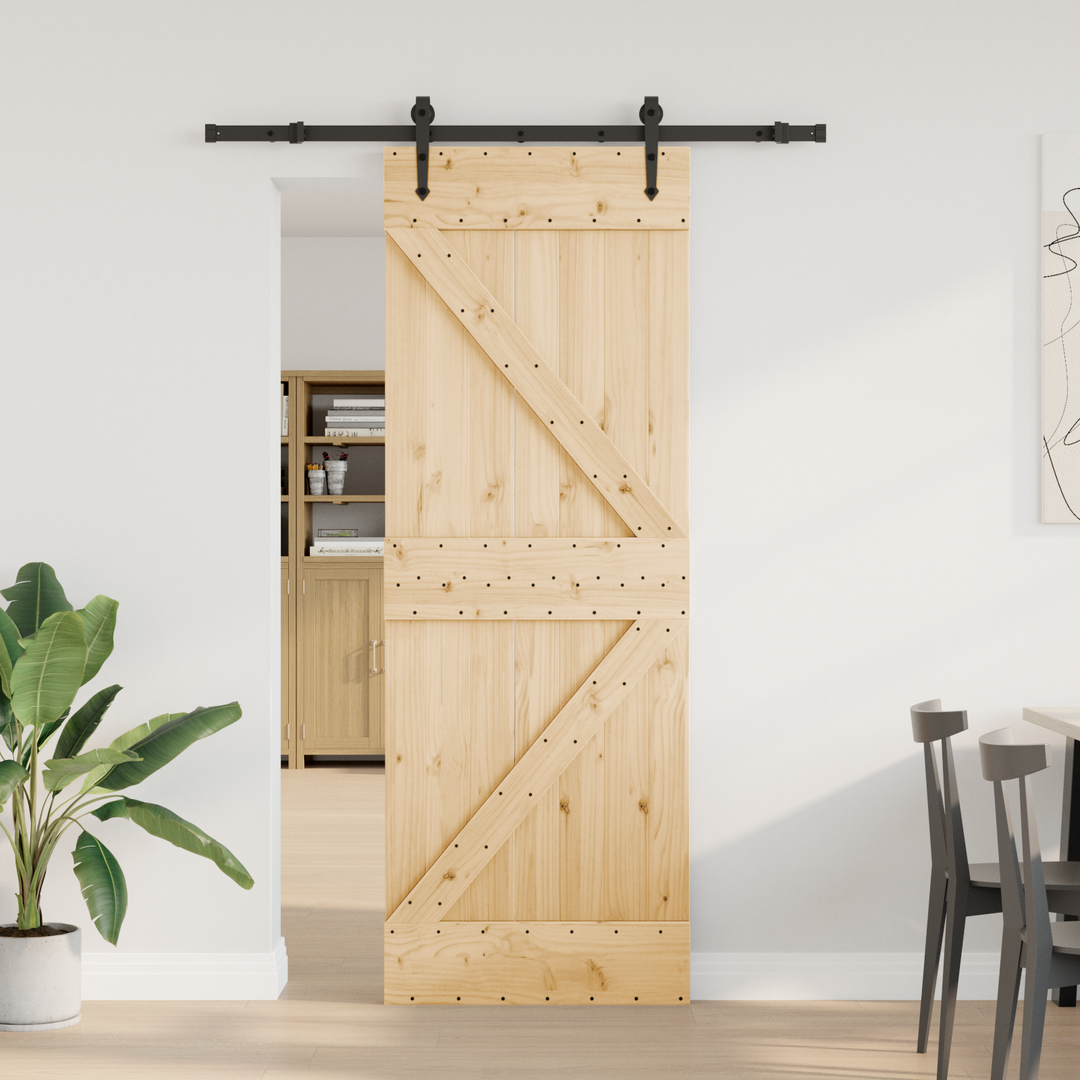 Skydedør NARVIK Naturfarvet og sort 70 x 210 cm (152,5 cm)