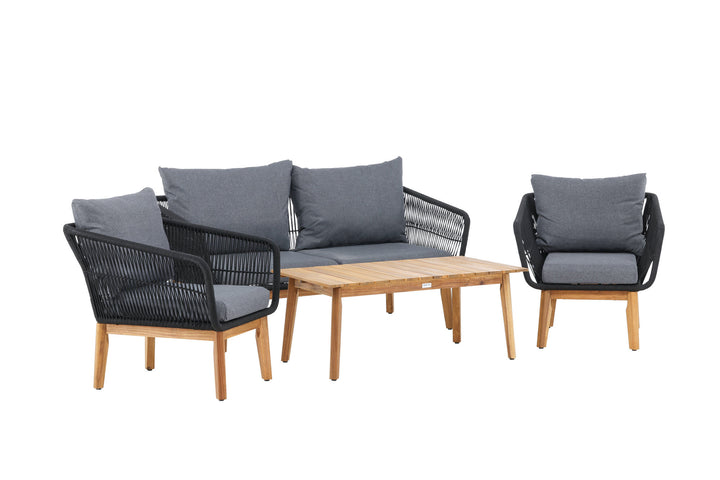 Venture Home Chania Sofa set - Black/Acacia