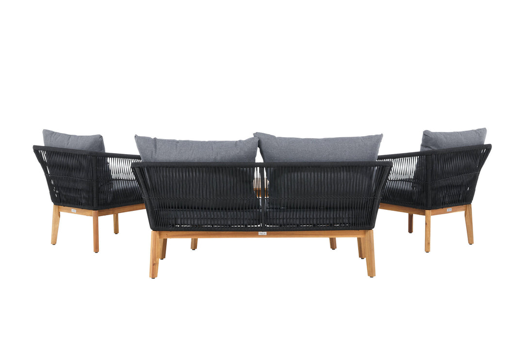 Venture Home Chania Sofa set - Black/Acacia