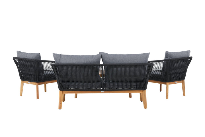 Venture Home Chania Sofa set - Black/Acacia