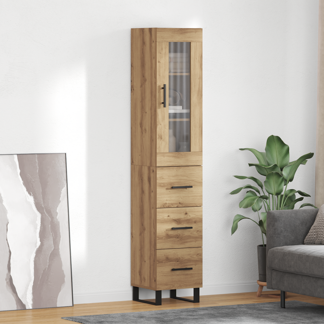 Highboard Artisan Egetræ 34,5 x 34 x 180 cm Konstrueret træ