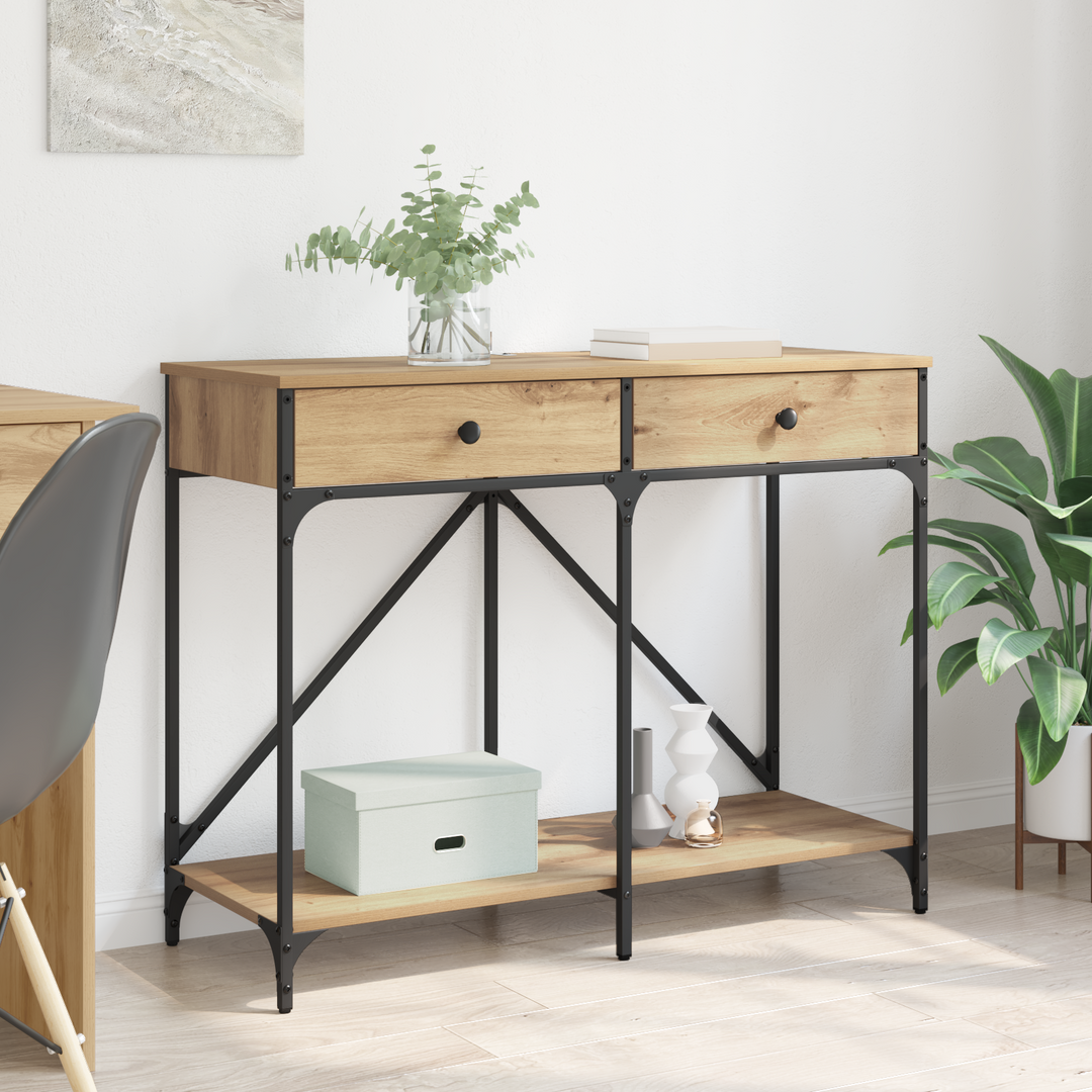 Konsolbord Artisan Egetræ 100 x 39 x 78,5 cm Konstrueret træ