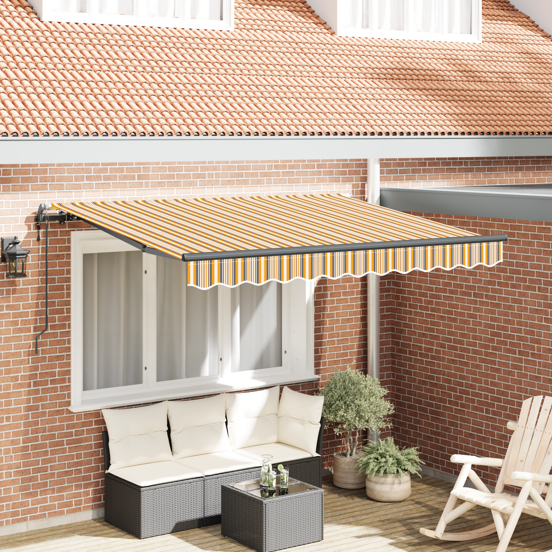Utrækkelig Markise Gul og Grå 250 x 200 cm Stof