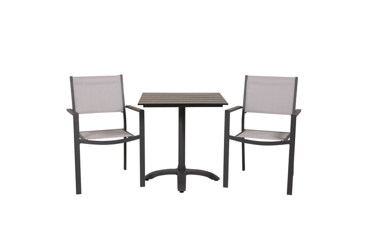 Venture Home Colorado - Cafébord - 70*70 - Matt Svart / Svart Aintwood+Copacabana Arm Chair (
