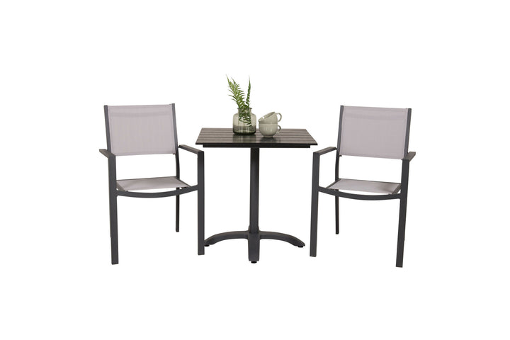 Venture Home Colorado - Cafébord - 70*70 - Matt Svart / Svart Aintwood+Copacabana Arm Chair (