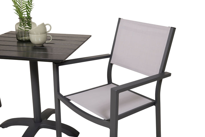 Venture Home Colorado - Cafébord - 70*70 - Matt Svart / Svart Aintwood+Copacabana Arm Chair (