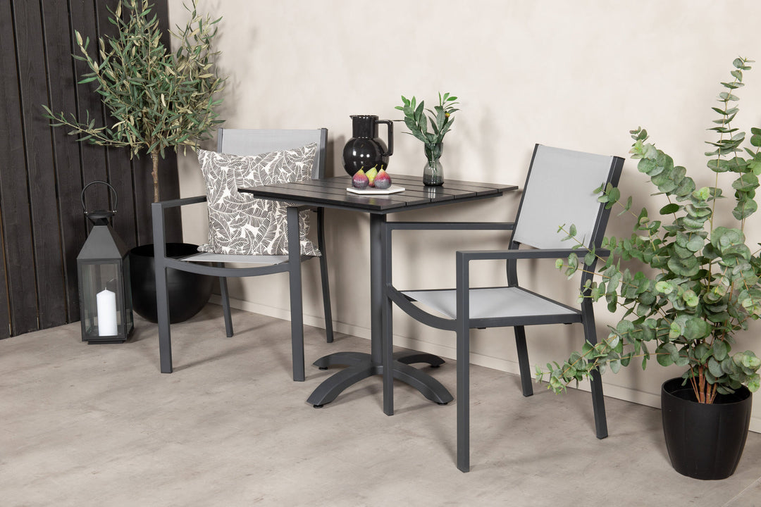 Venture Home Colorado - Cafébord - 70*70 - Matt Svart / Svart Aintwood+Copacabana Arm Chair (