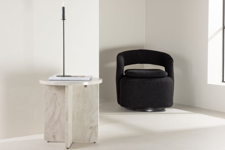 Venture Home Ålesund Side table φ50 - Marble look /