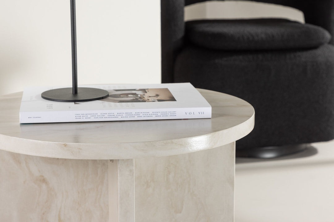 Venture Home Ålesund Side table φ50 - Marble look /