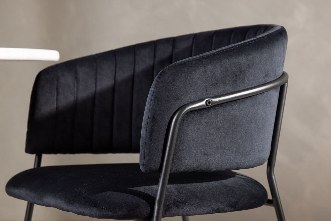 Venture Home Selma Dining Chair 2-pack - Black / Black Velvet