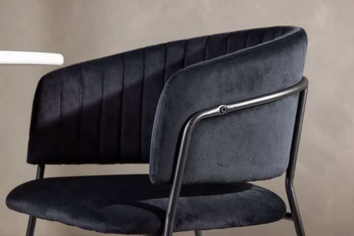 Venture Home Selma Dining Chair 2-pack - Black / Black Velvet
