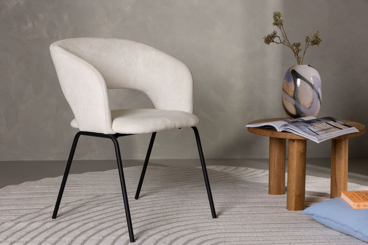 Venture Home Day Dining Chair 2-pack - Matte black / White Linen