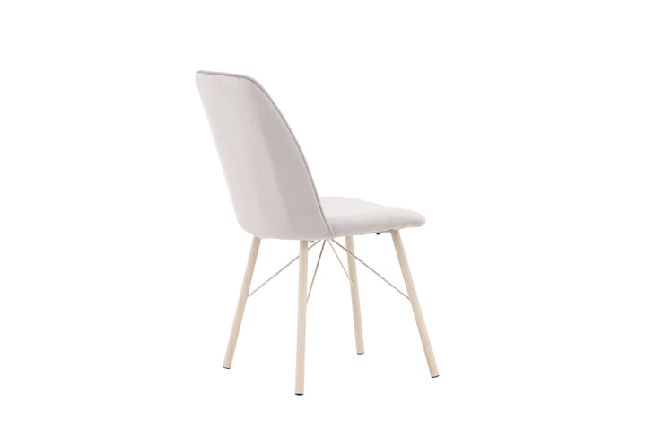Venture Home Everyday Dining Chair 2-pack - White Wash / Light grey Velvet