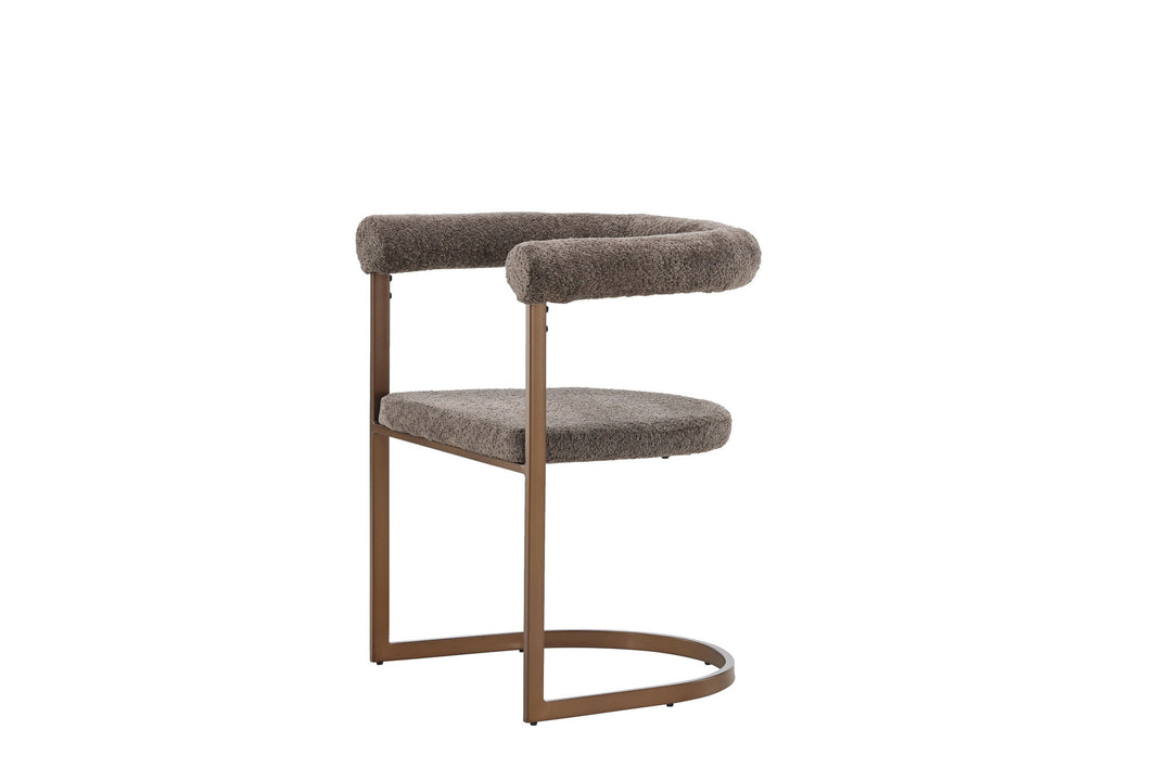 Venture Home Morning Dining Chair 2-pack - Brown / Grey Boucle