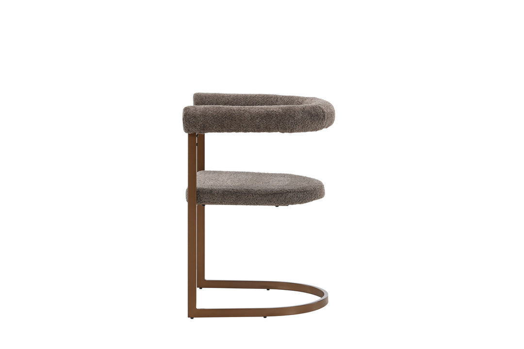 Venture Home Morning Dining Chair 2-pack - Brown / Grey Boucle