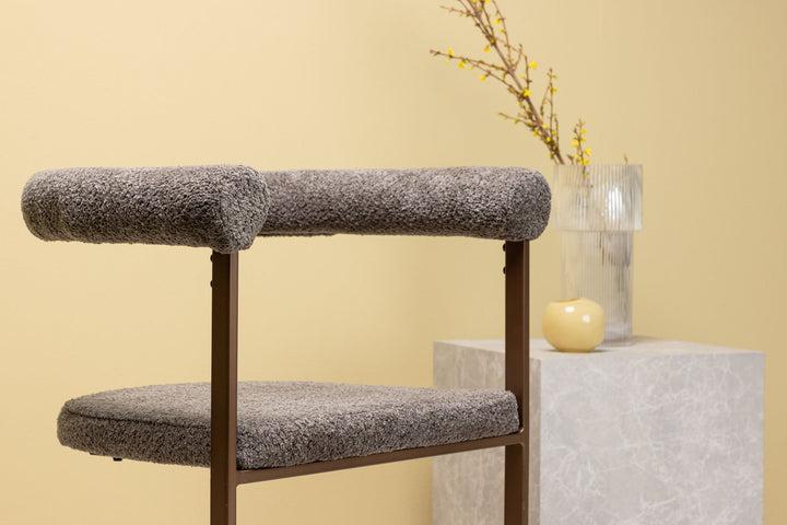 Venture Home Morning Dining Chair 2-pack - Brown / Grey Boucle