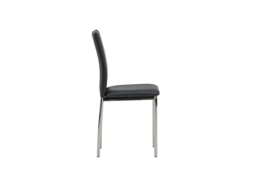 Venture Home Lily Dining Chair 2-pack - Chromed leg / Black PU