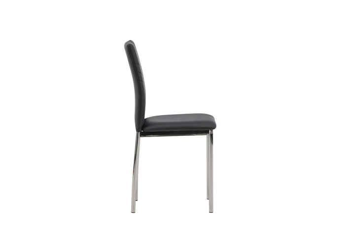 Venture Home Lily Dining Chair 2-pack - Chromed leg / Black PU