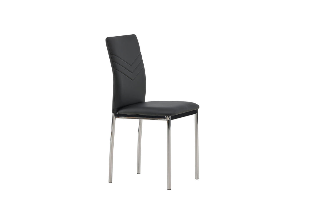 Venture Home Lily Dining Chair 2-pack - Chromed leg / Black PU