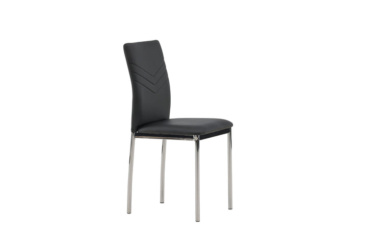 Venture Home Lily Dining Chair 2-pack - Chromed leg / Black PU