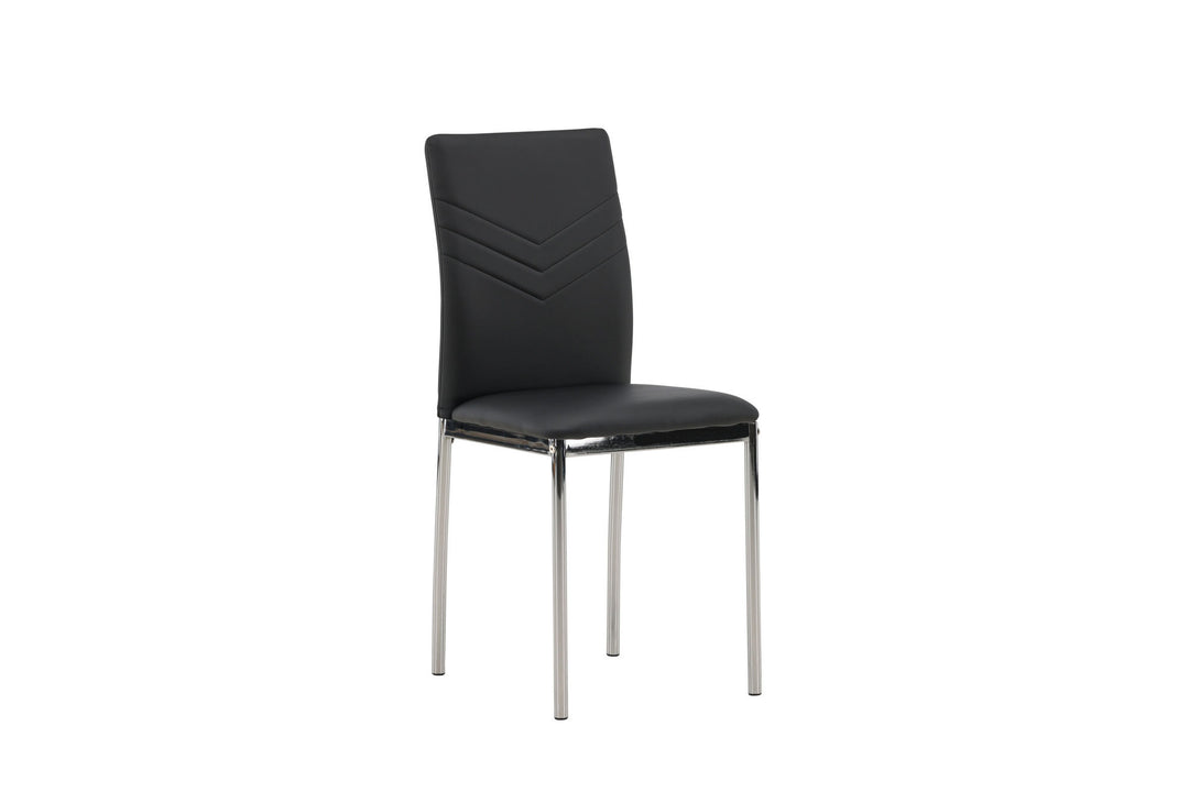 Venture Home Lily Dining Chair 2-pack - Chromed leg / Black PU