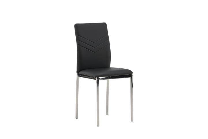 Venture Home Lily Dining Chair 2-pack - Chromed leg / Black PU