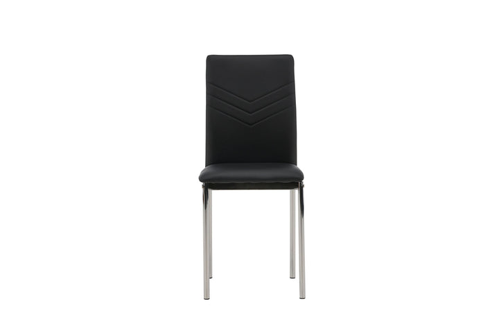 Venture Home Lily Dining Chair 2-pack - Chromed leg / Black PU