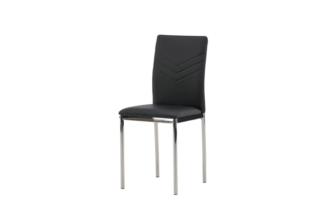 Venture Home Lily Dining Chair 2-pack - Chromed leg / Black PU
