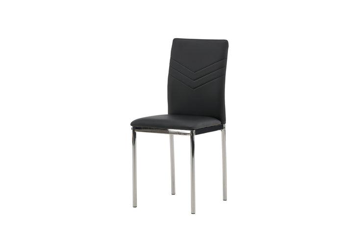 Venture Home Lily Dining Chair 2-pack - Chromed leg / Black PU