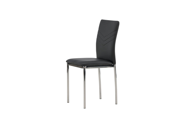 Venture Home Lily Dining Chair 2-pack - Chromed leg / Black PU