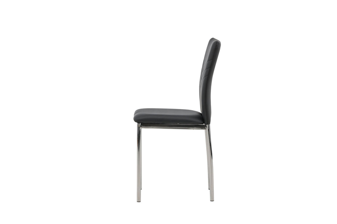 Venture Home Lily Dining Chair 2-pack - Chromed leg / Black PU