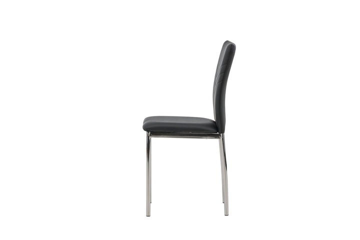 Venture Home Lily Dining Chair 2-pack - Chromed leg / Black PU