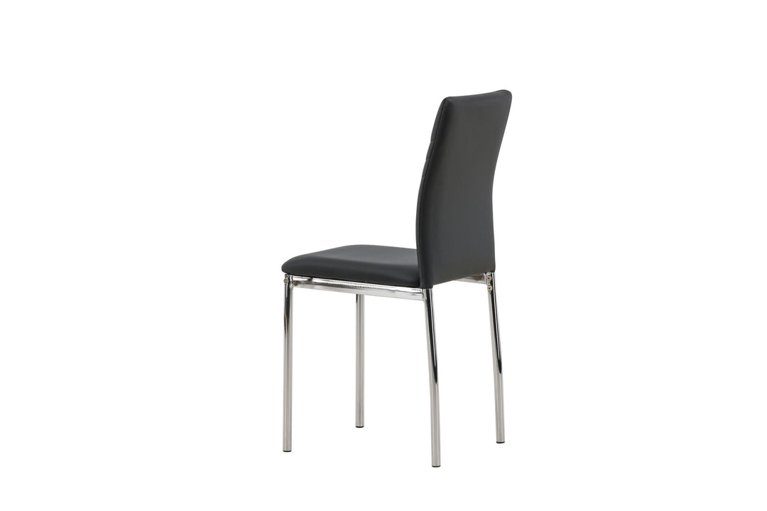 Venture Home Lily Dining Chair 2-pack - Chromed leg / Black PU