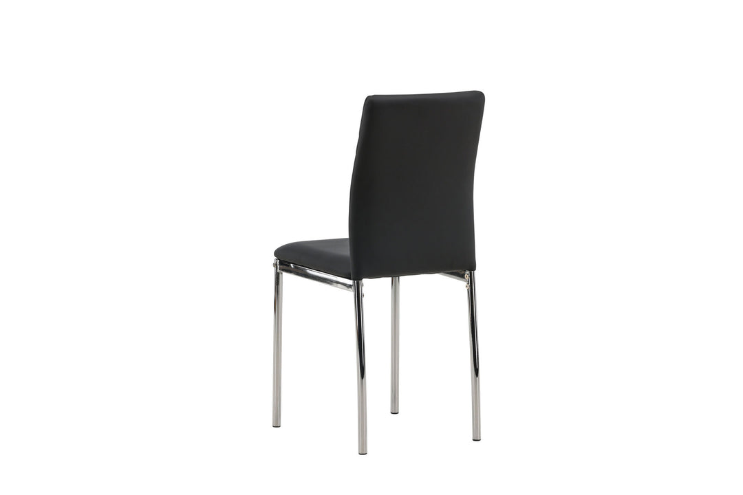 Venture Home Lily Dining Chair 2-pack - Chromed leg / Black PU