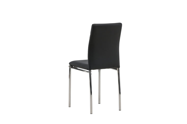 Venture Home Lily Dining Chair 2-pack - Chromed leg / Black PU