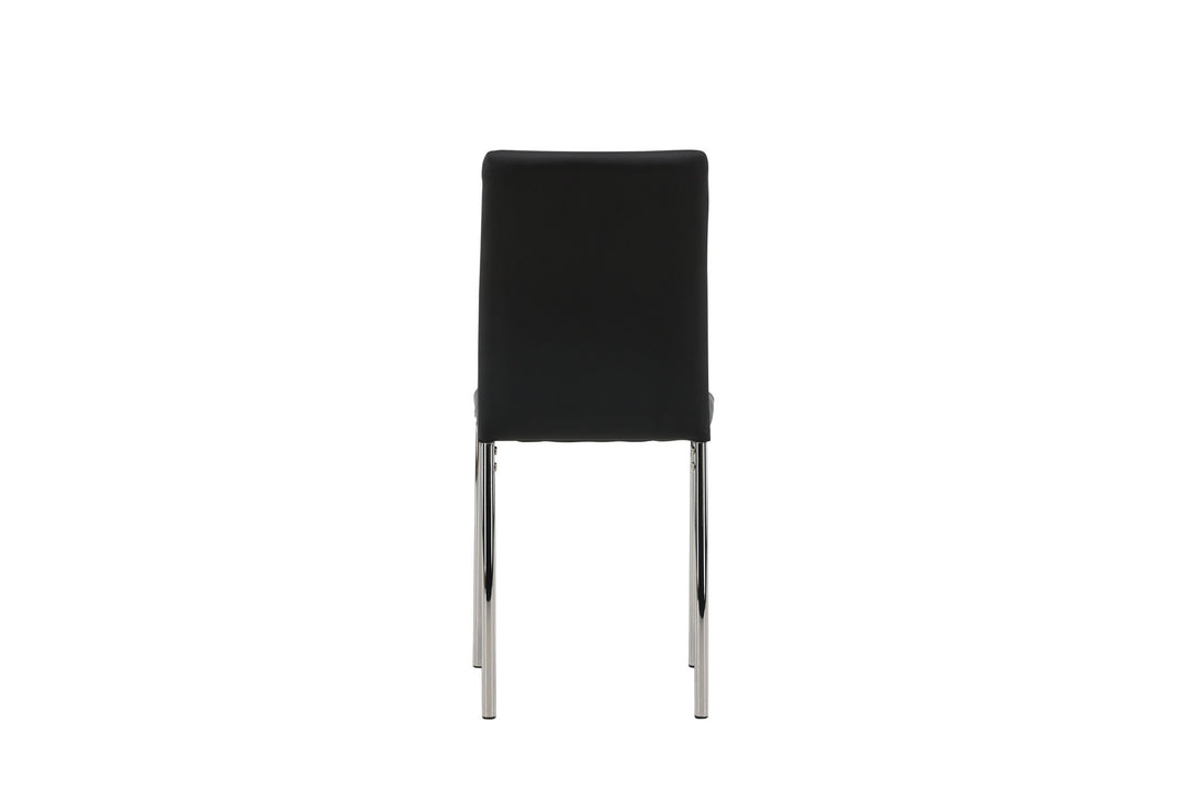 Venture Home Lily Dining Chair 2-pack - Chromed leg / Black PU