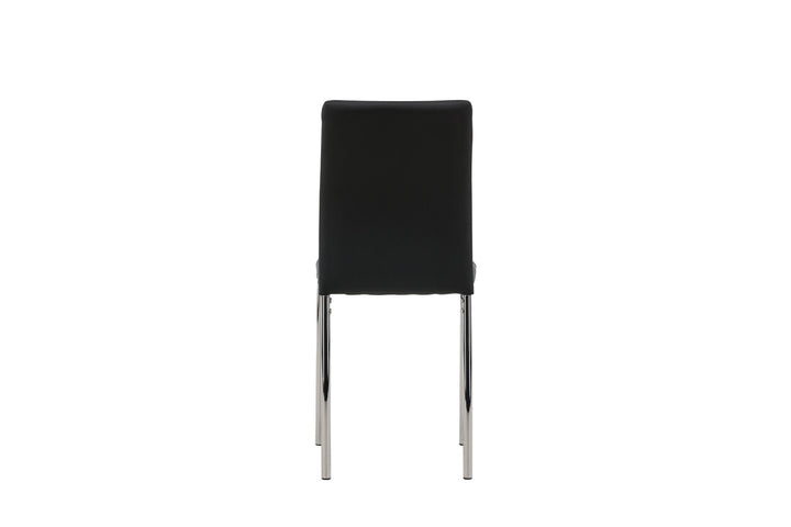 Venture Home Lily Dining Chair 2-pack - Chromed leg / Black PU
