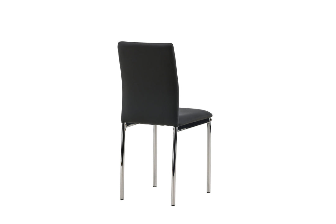 Venture Home Lily Dining Chair 2-pack - Chromed leg / Black PU