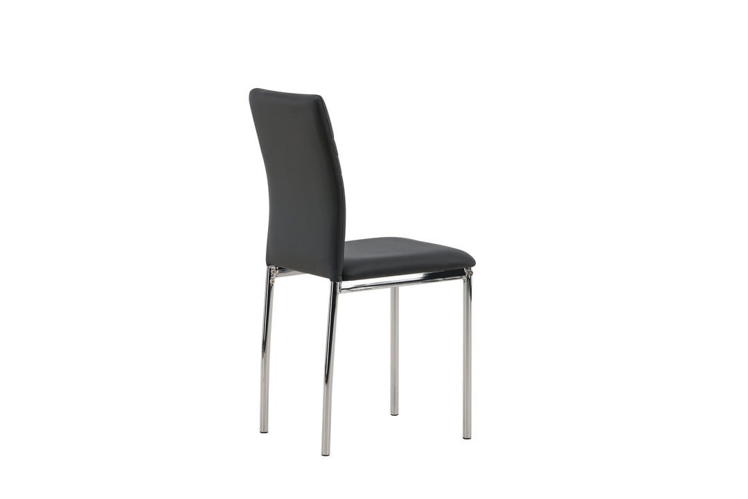 Venture Home Lily Dining Chair 2-pack - Chromed leg / Black PU