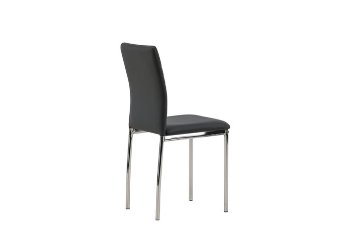 Venture Home Lily Dining Chair 2-pack - Chromed leg / Black PU