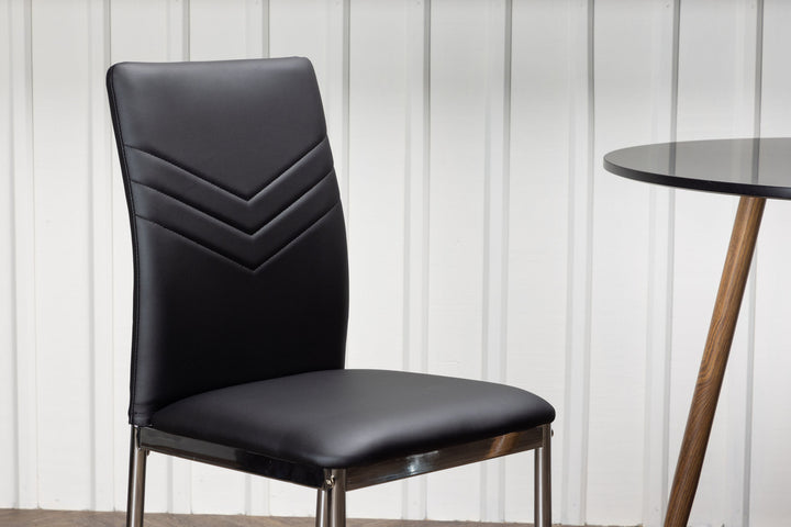 Venture Home Lily Dining Chair 2-pack - Chromed leg / Black PU