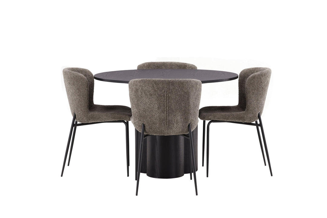 Venture Home OliviaDiningTable-Black/BlackVeneer+ModestoDiningChair-Grey/SmokedBlackBoucle_4